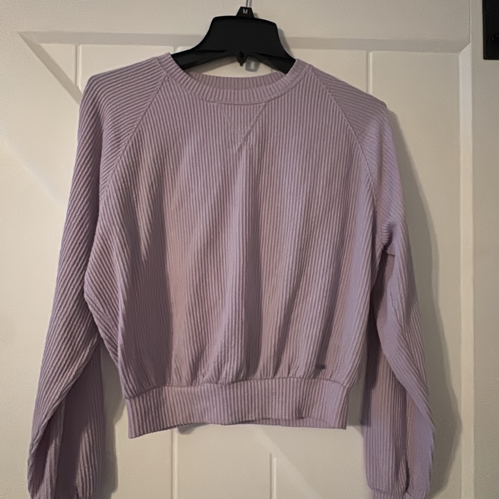 Lavender Ribbed Long Sleeve Top